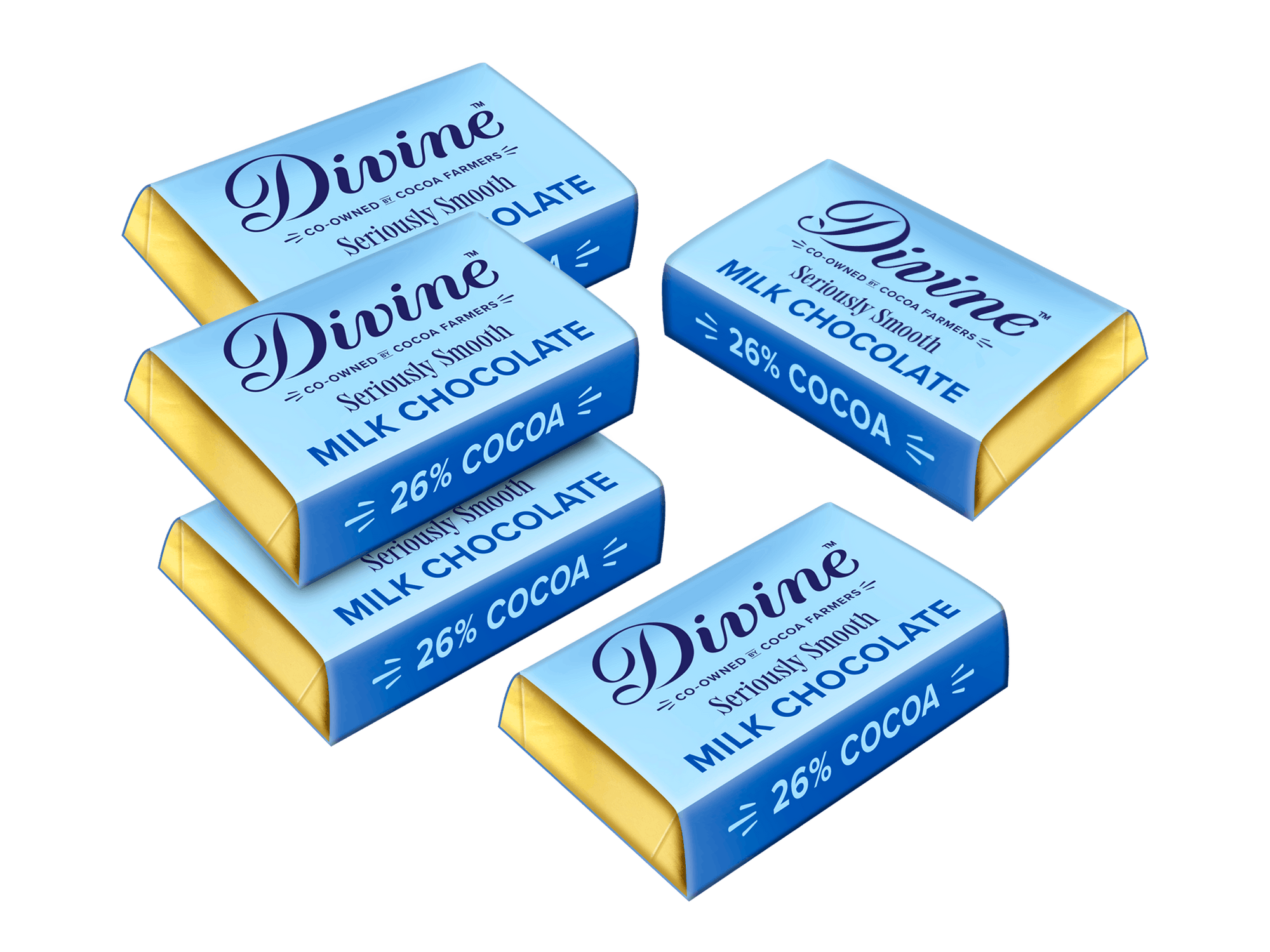 100 X Divine Milk Chocolate Mini Bars