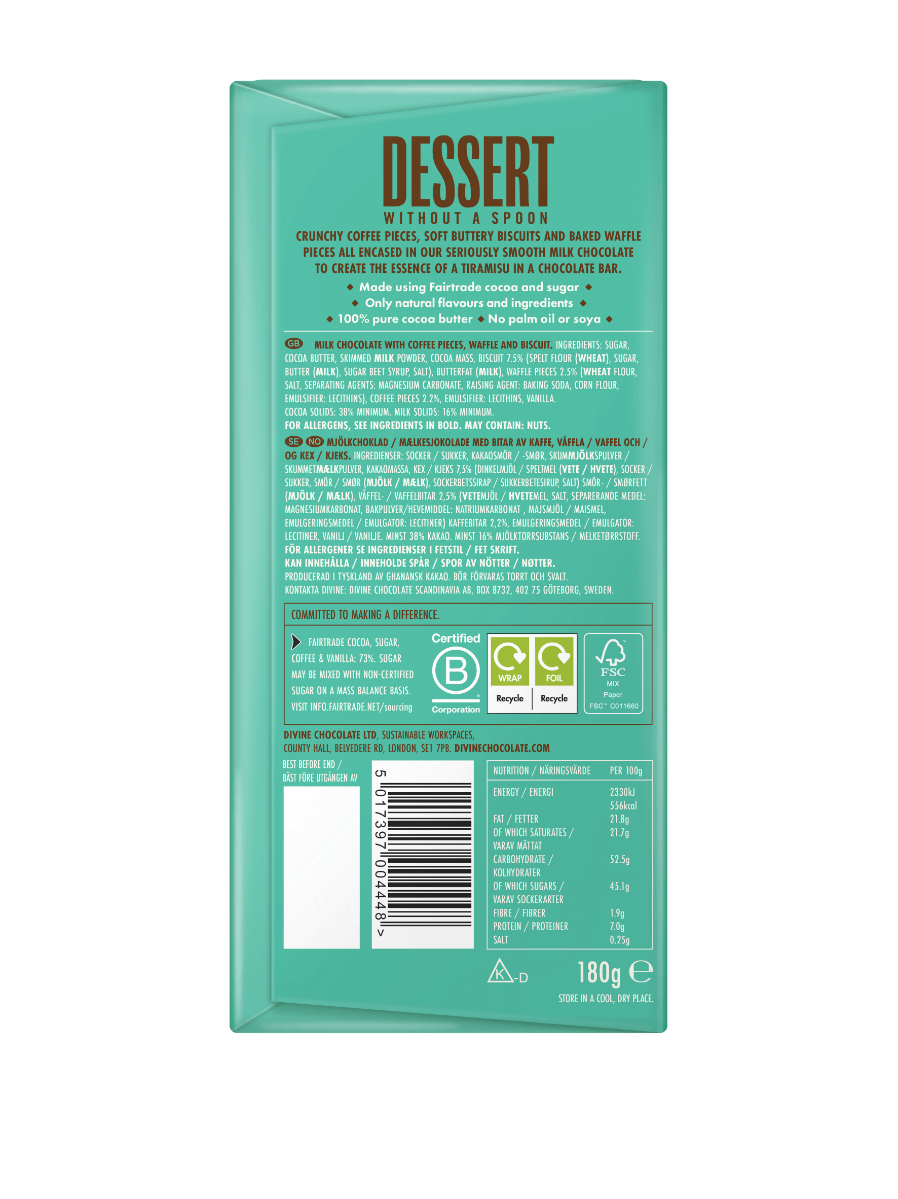 Divine Dessert Bar Tiramisu 180g