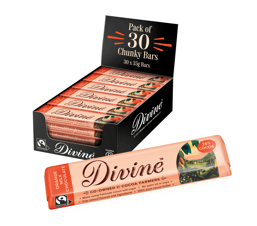 30 x Divine Orange Milk Chocolate 35g